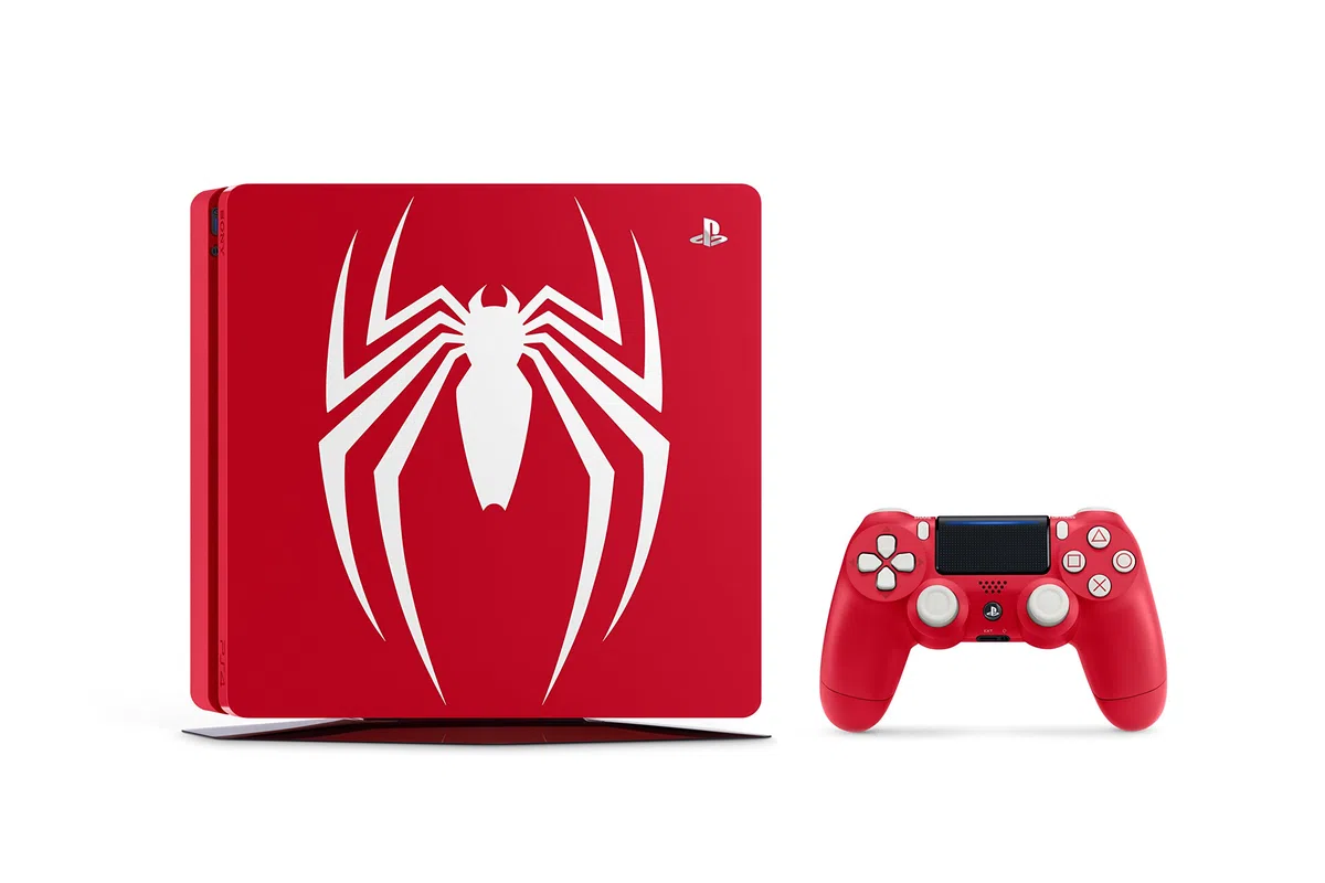 PlayStation 4 - Konsole (1TB) Limited Edition Marvel's Spider-Man Bundle inkl. 1 DualShock 4 Controller, rot