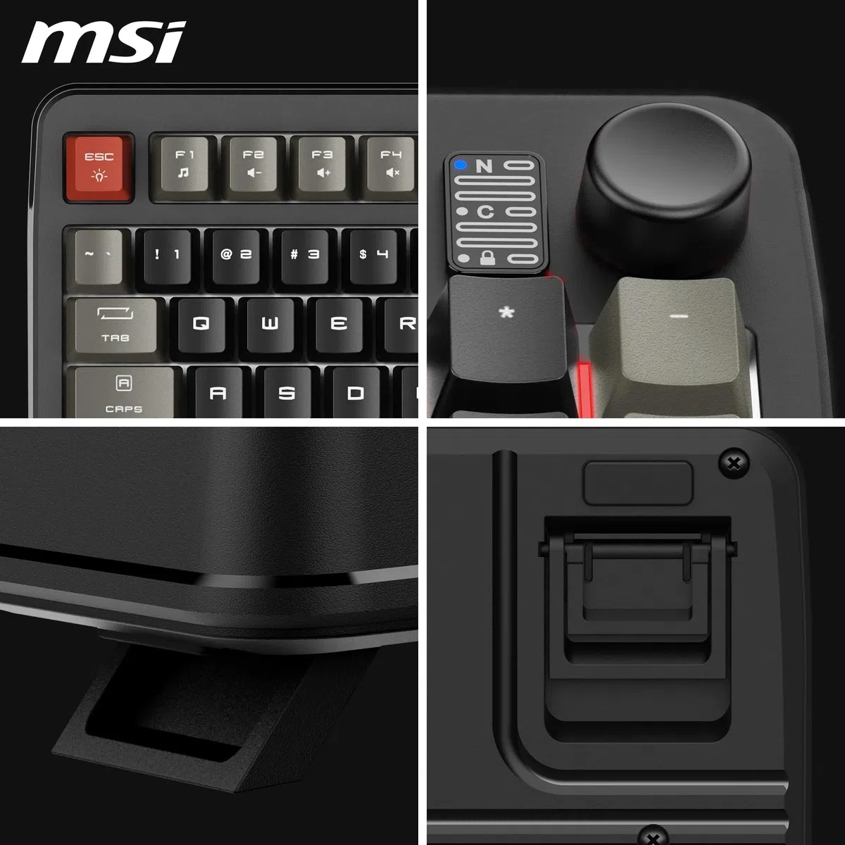 MSI Forge GK110 FR Clavier Gaming - AZERTY, Disposition FR, switches à Membrane, RGB, éclairage et Touches multimédia, Base antidérapante, Inclinaison réglables, USB 2.0 - Pleine Taille