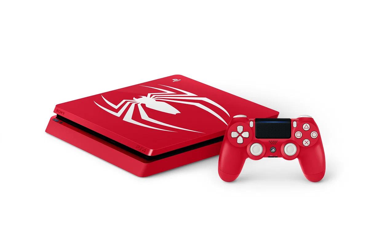 PlayStation 4 - Konsole (1TB) Limited Edition Marvel's Spider-Man Bundle inkl. 1 DualShock 4 Controller, rot