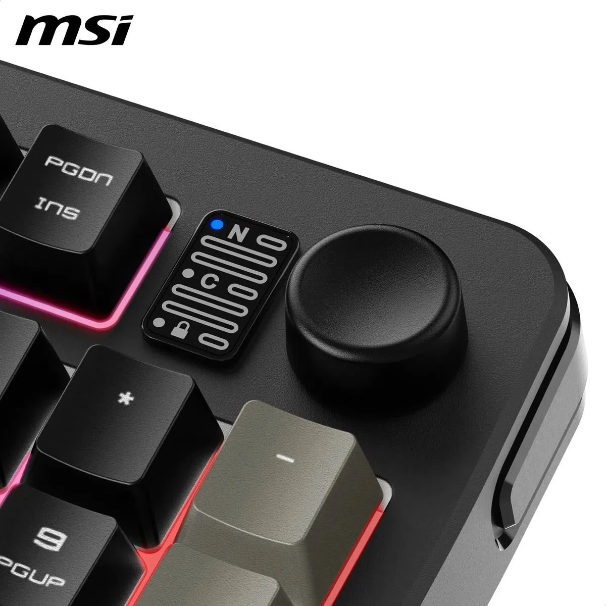 MSI Forge GK110 FR Clavier Gaming - AZERTY, Disposition FR, switches à Membrane, RGB, éclairage et Touches multimédia, Base antidérapante, Inclinaison réglables, USB 2.0 - Pleine Taille