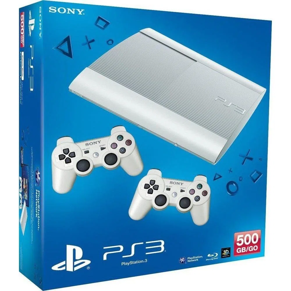 Konsole PlayStation 3 - Super Slim 500 GB weiß inkl 2 DualShock 3 Wireless Controller weiß [import allemand]