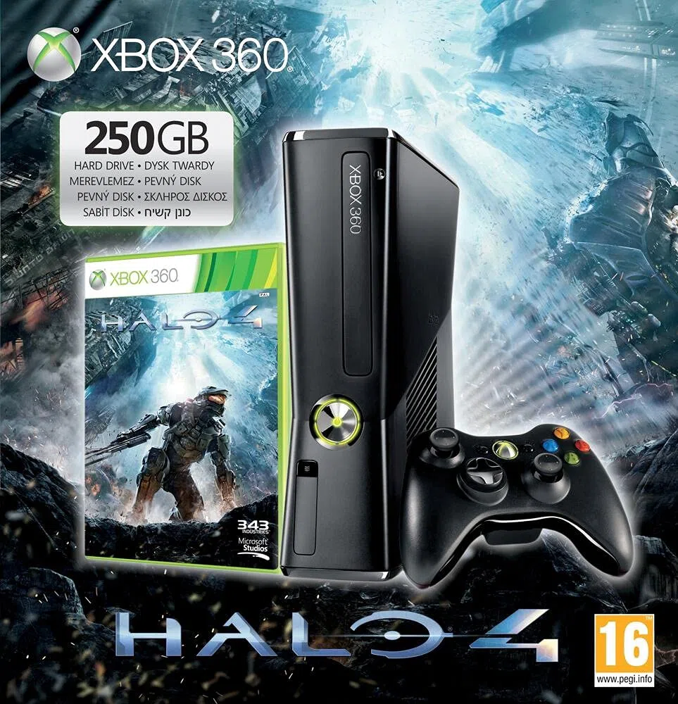 Console Xbox 360 250 Go + Manette sans fil + Micro-casque + Halo 4