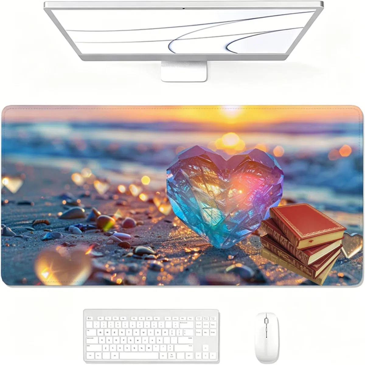 Tapis de Souris Gaming XXL,1500x800x3mm Tapis de Souris Rose,Grand Tapis de Bureau sous Main avec Surface Spéciale Améliore la Vitesse et la Précision,Imperméable Mouse Pad Pierre pour Bureau XF-421
