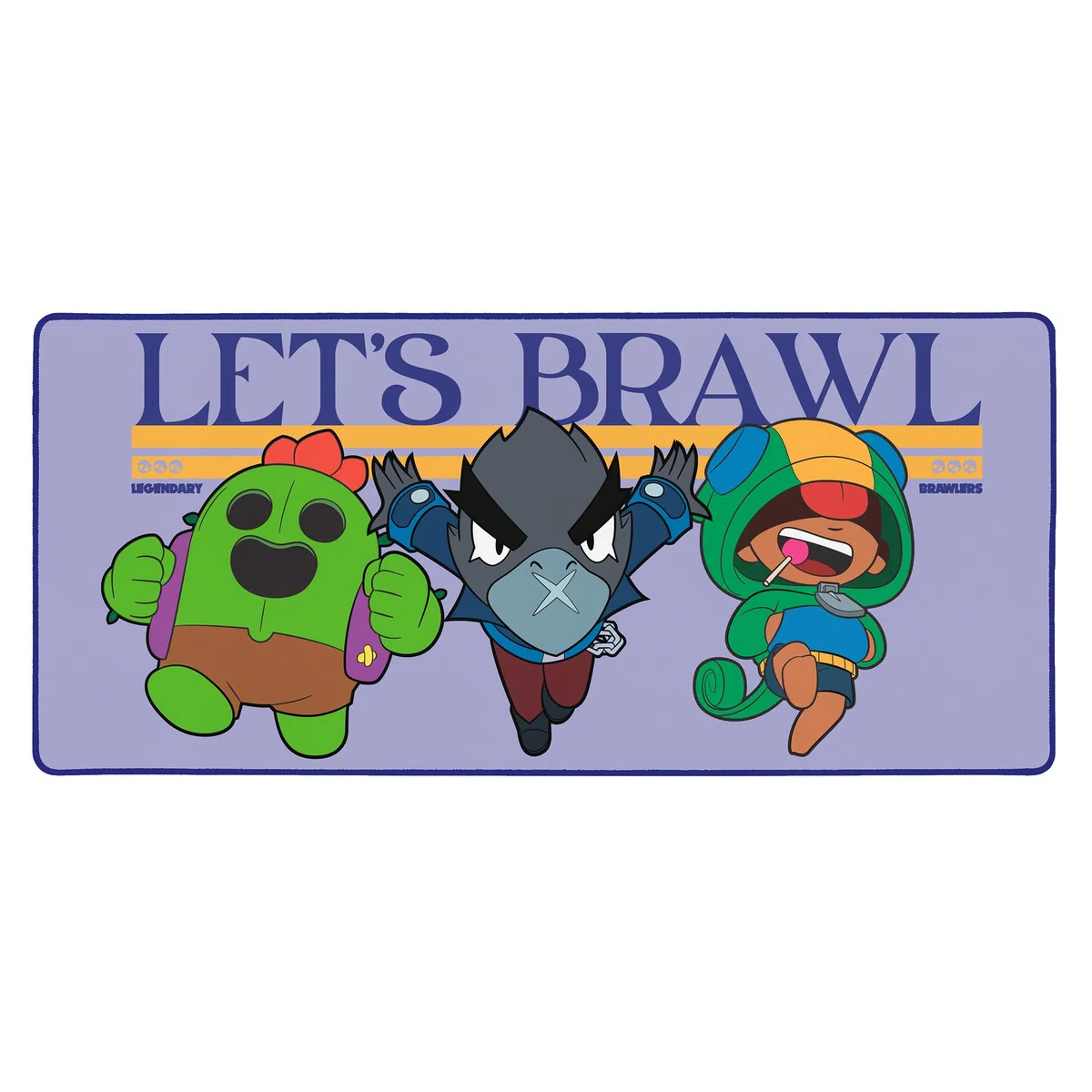 Subsonic - Tapis de Souris XXL Brawl Stars Légendaire - Tapis de Bureau 90x40 cm - sous-Main Surface Lisse Optimisée pour Capteurs Souris, Base Antidérapante, Bords Cousus - Mauve
