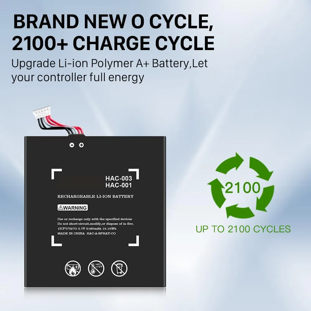 Batterie pour HAC-003, 5180mAh Nouvelle Batterie Haute capacité améliorée de Remplacement pour la Console Nintendo Switch 2017 (HAC-001), avec kit d'outils de réparation