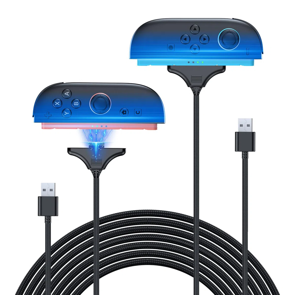 2-Pack 3M Câble de Charge Magnétique pour Nintendo Switch 2 Contrôleur (2025), Fast Charging Cord Accesories pour Joypad 2 Contrôleur Ports USB Nylon Tressé, Replacement Charge Rapide pour NS2