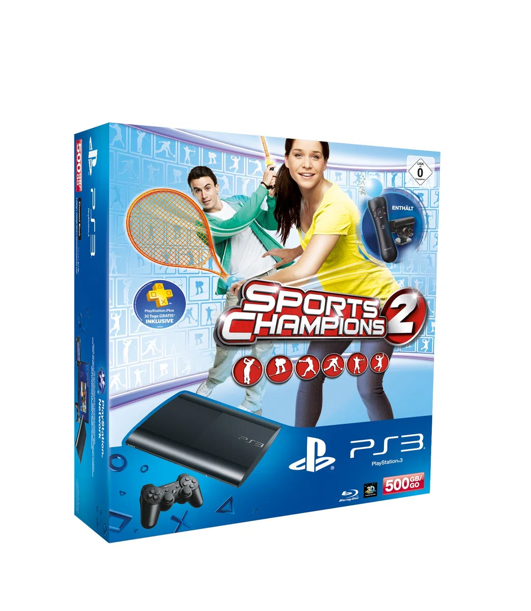 Console PS3 Ultra slim 500 Gb + Move Starter Pack + Sports Champions 2 [import allemand]