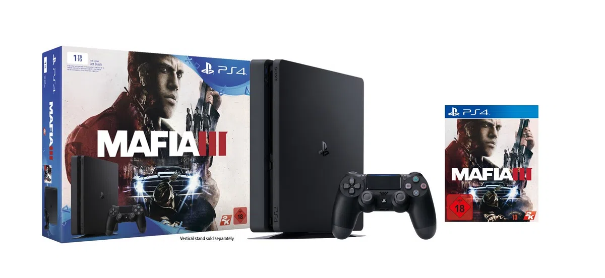 PlayStation 4 - Konsole (1TB, schwarz,slim) inkl. Mafia 3