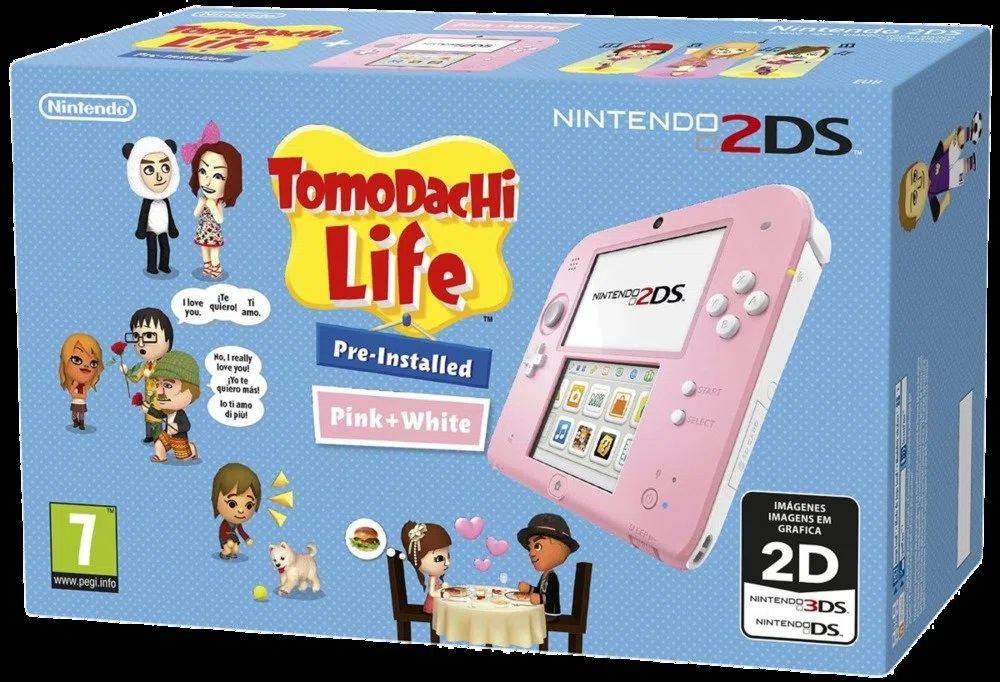 NINTENDO 2DS ROSA/BLANCA CON TOM VIDEO CONSOLA PORTATIL PARA JUEGOS ALTA CALIDAD RESISTENTE DURADERA VIDEO CONSOLA