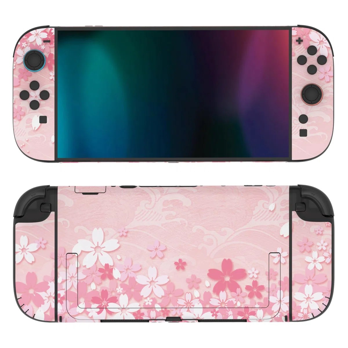 playvital Autocollant pour Nintendo Switch 2 Manette & Console & Grip & Dock,Sticker Skin Decal pour Switch 2 Accessoires Protection - Pétales Cerisier