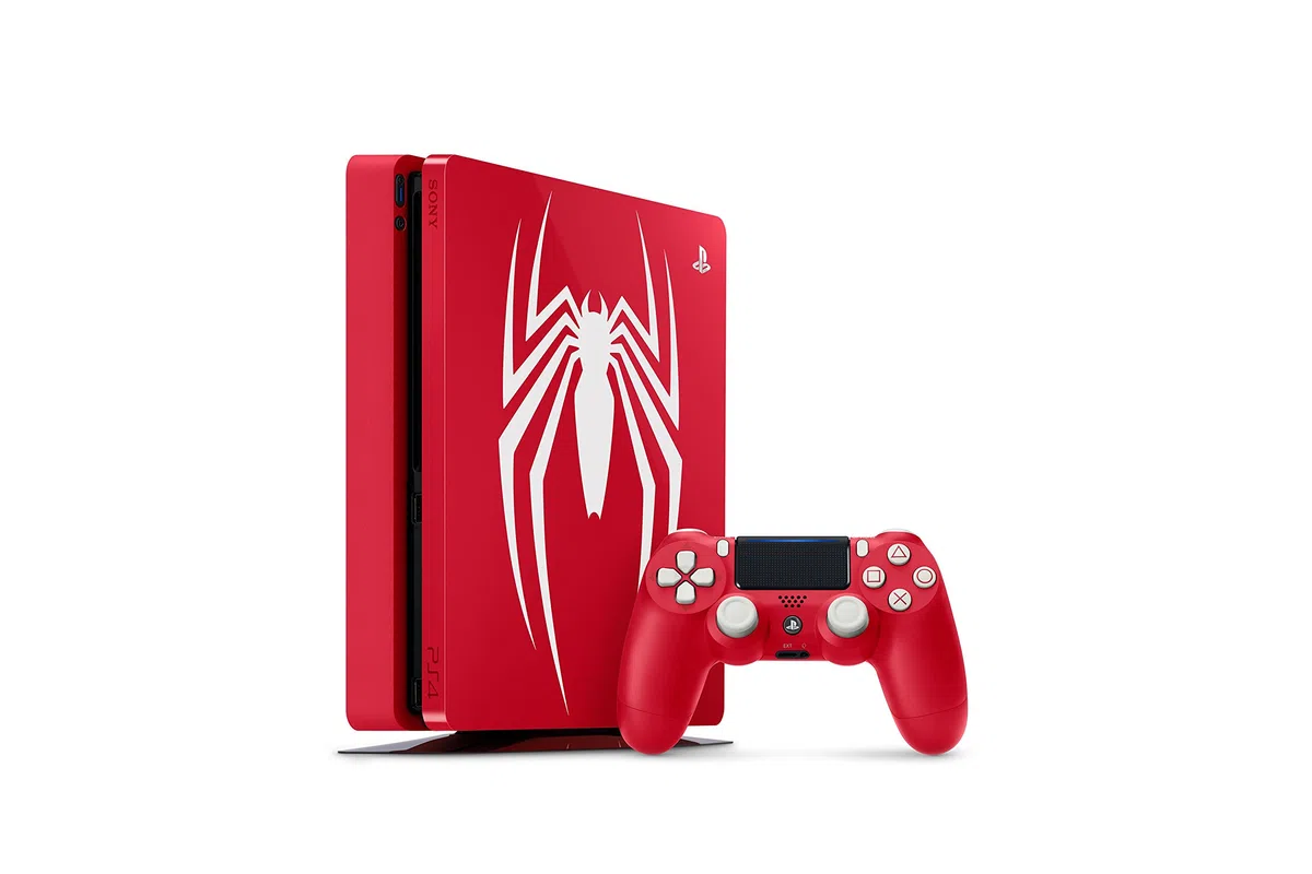 PlayStation 4 - Konsole (1TB) Limited Edition Marvel's Spider-Man Bundle inkl. 1 DualShock 4 Controller, rot