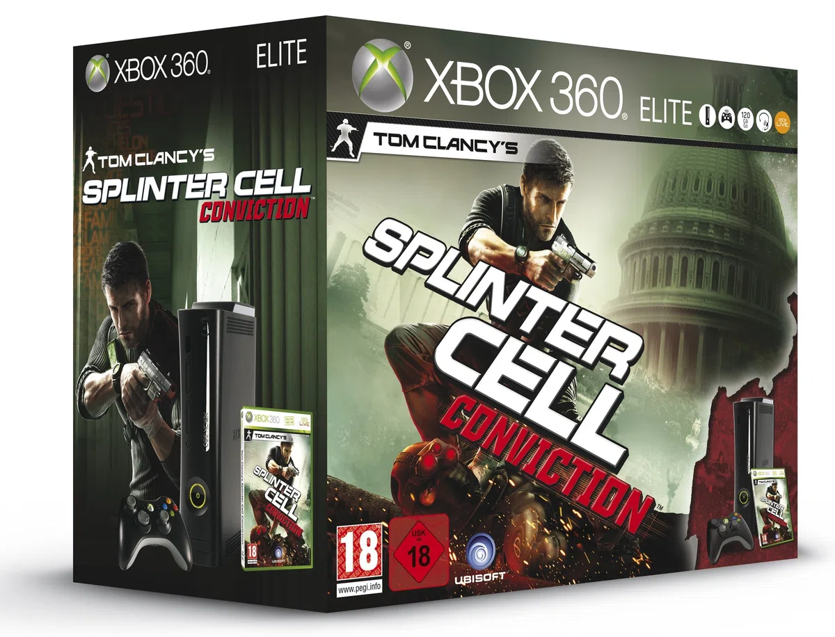 Console Xbox 360 Elite + Splinter Cell Conviction
