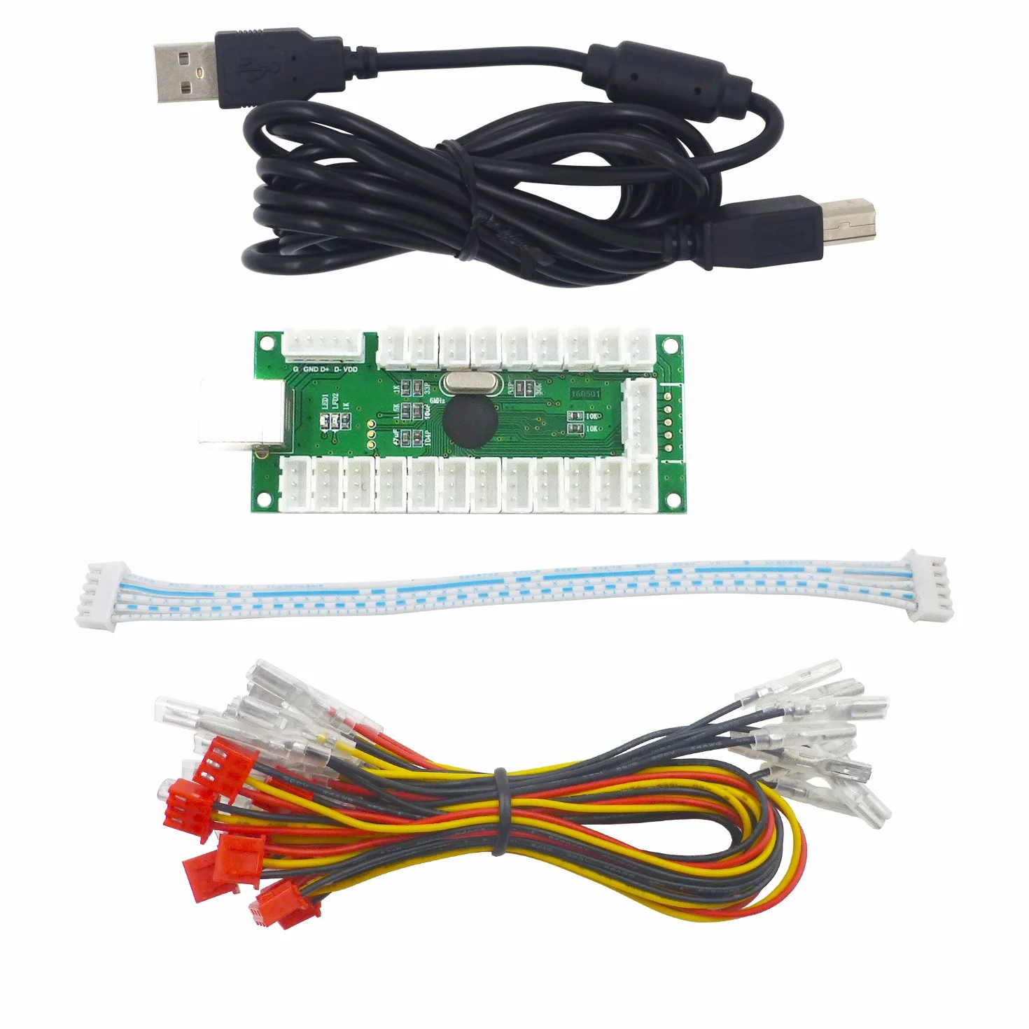 SJJX Zero Delay USB Encoder LED Joystick Kit Arcade DIY Controller for PC Retropie Raspberry Pi MAME