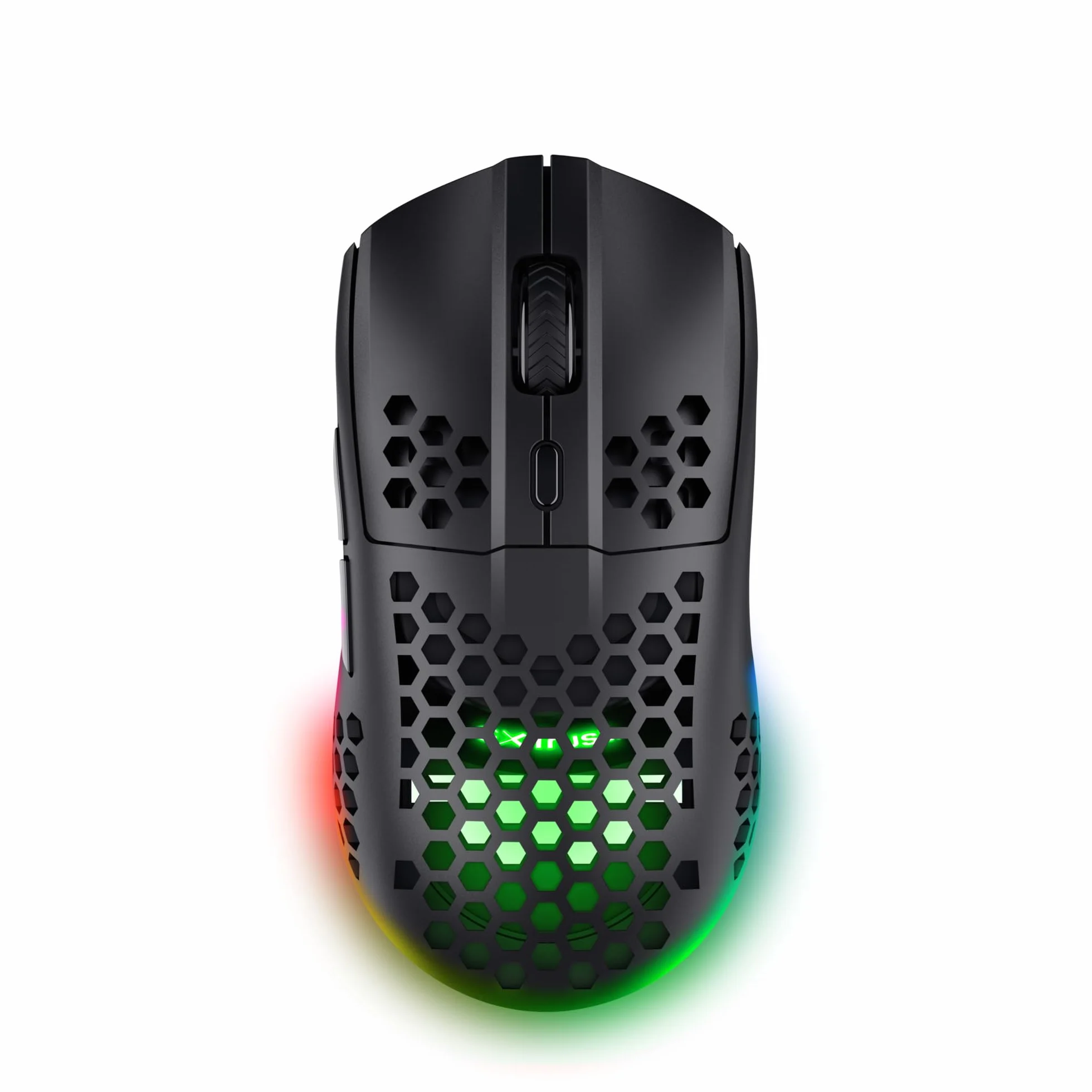 GXTrust Trust Gaming GXT 929 Helox Souris Gaming sans Fil Ultralégère 75g, 80h de Batterie, Récepteur Micro-USB 2,4 GHz, DPI Réglable 800-4800, Souris Gamer Rechargeable LED PC Ordinateur - Noir