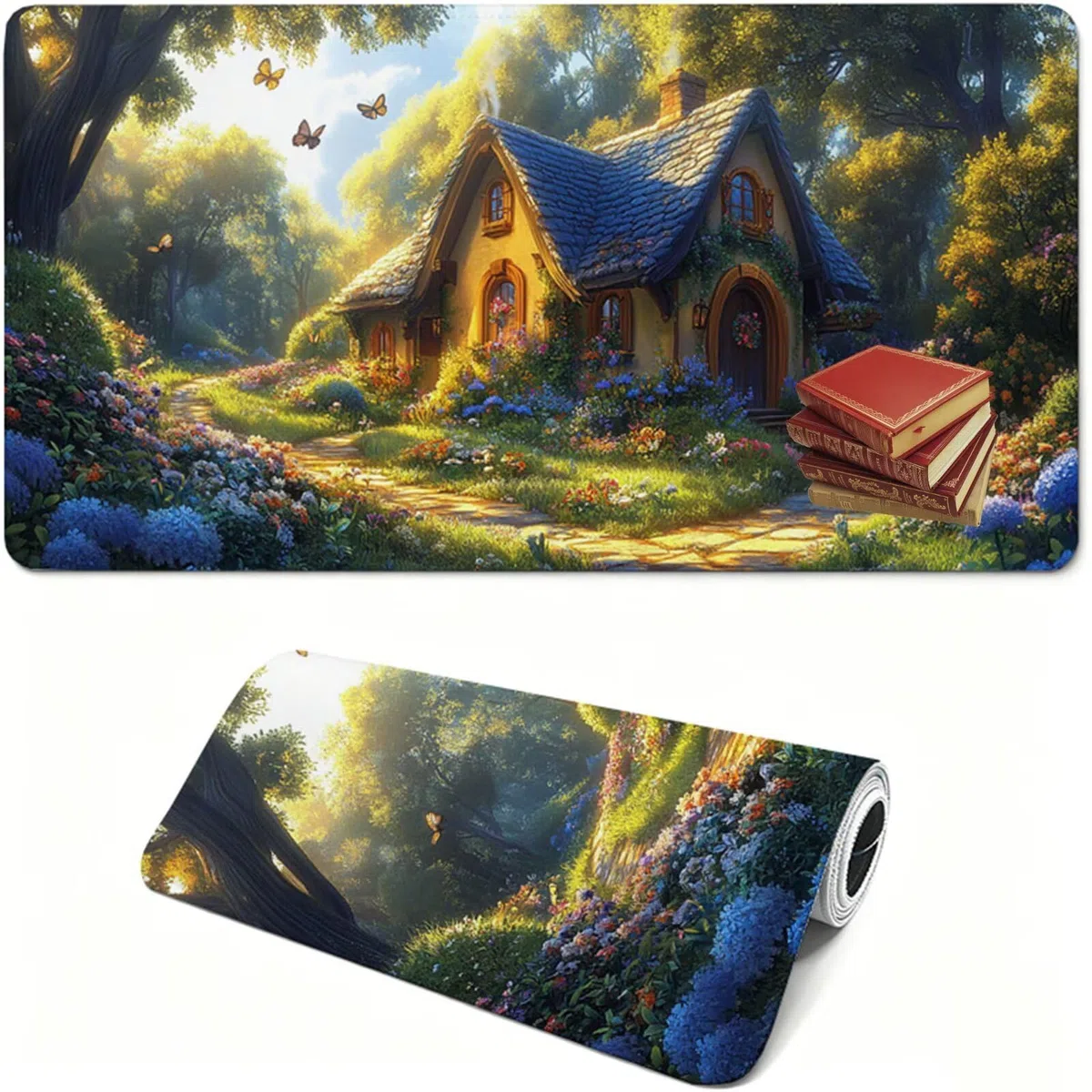 Tapis de Souris, 1600 x 800 x 3 MM Tapis de Souris Vert, Grand Tapis Souris de Jeu avec Cabine, Imperméable, Texturée Résistant à Usure Lavable, pour Gamer, la Maison et Le Bureau XF-370