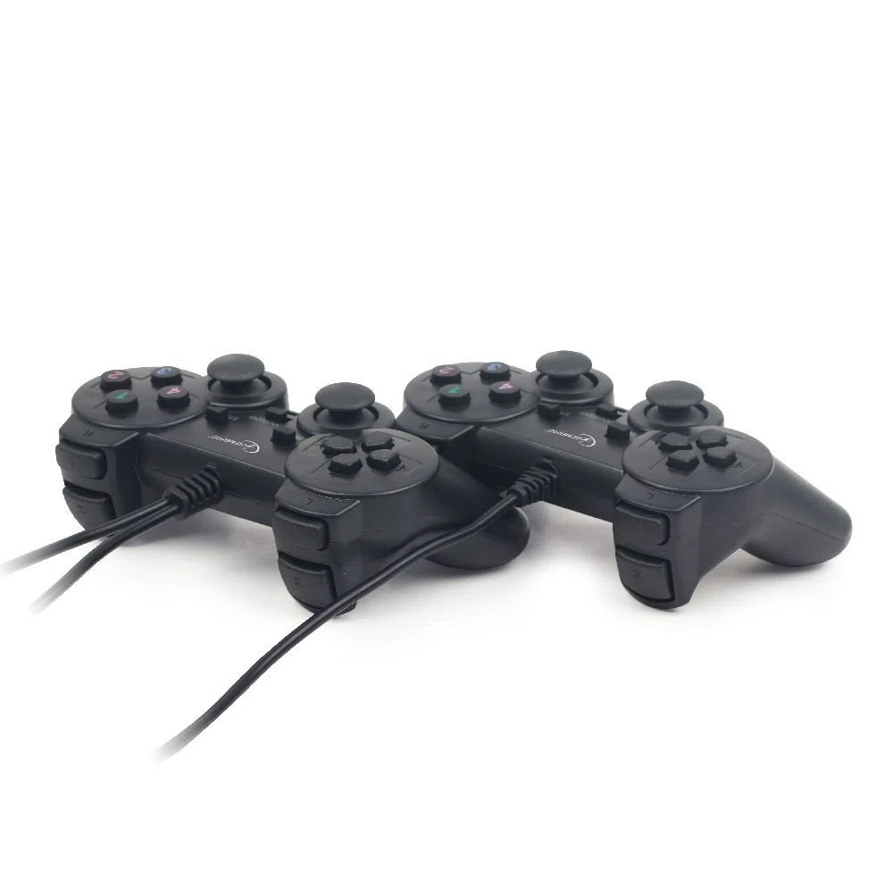 Gembird JPD-UDV2-01 Lot de 2 manettes de Jeu USB avec Double Vibration Noir